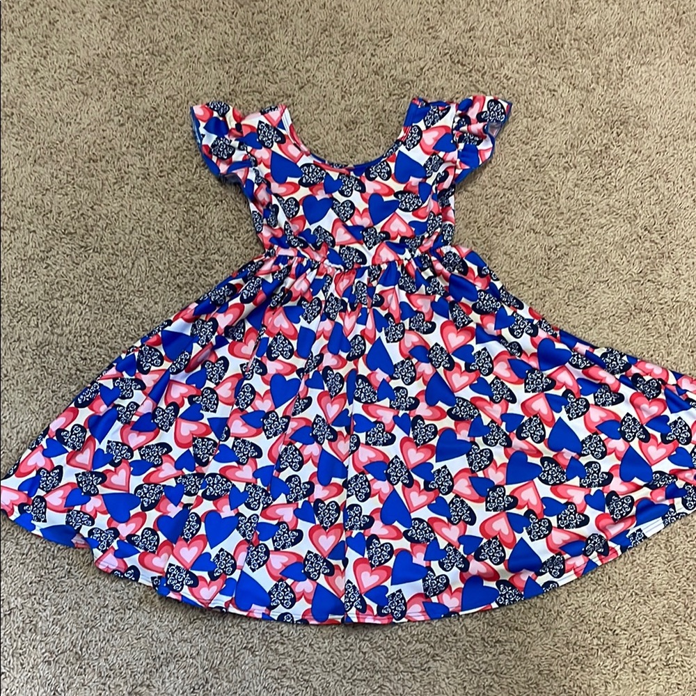 Dot dot smile Colorful Heart Pattern Kids Dress